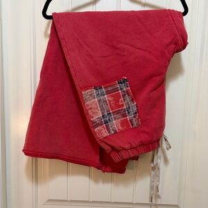 POL Red Lounge Pants with Plaid Pocket